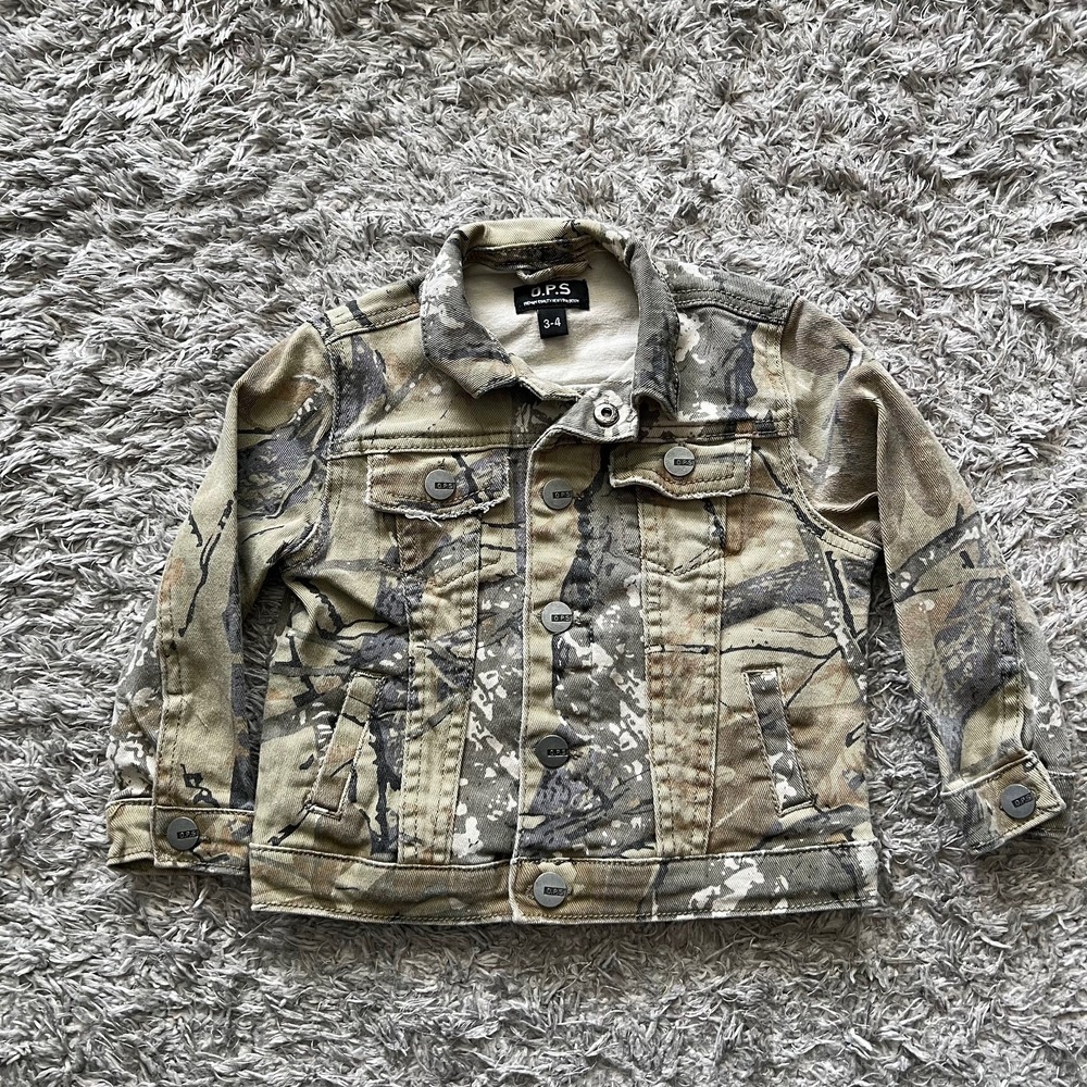Kids OPS Denim Jacket Camo Size 3-4